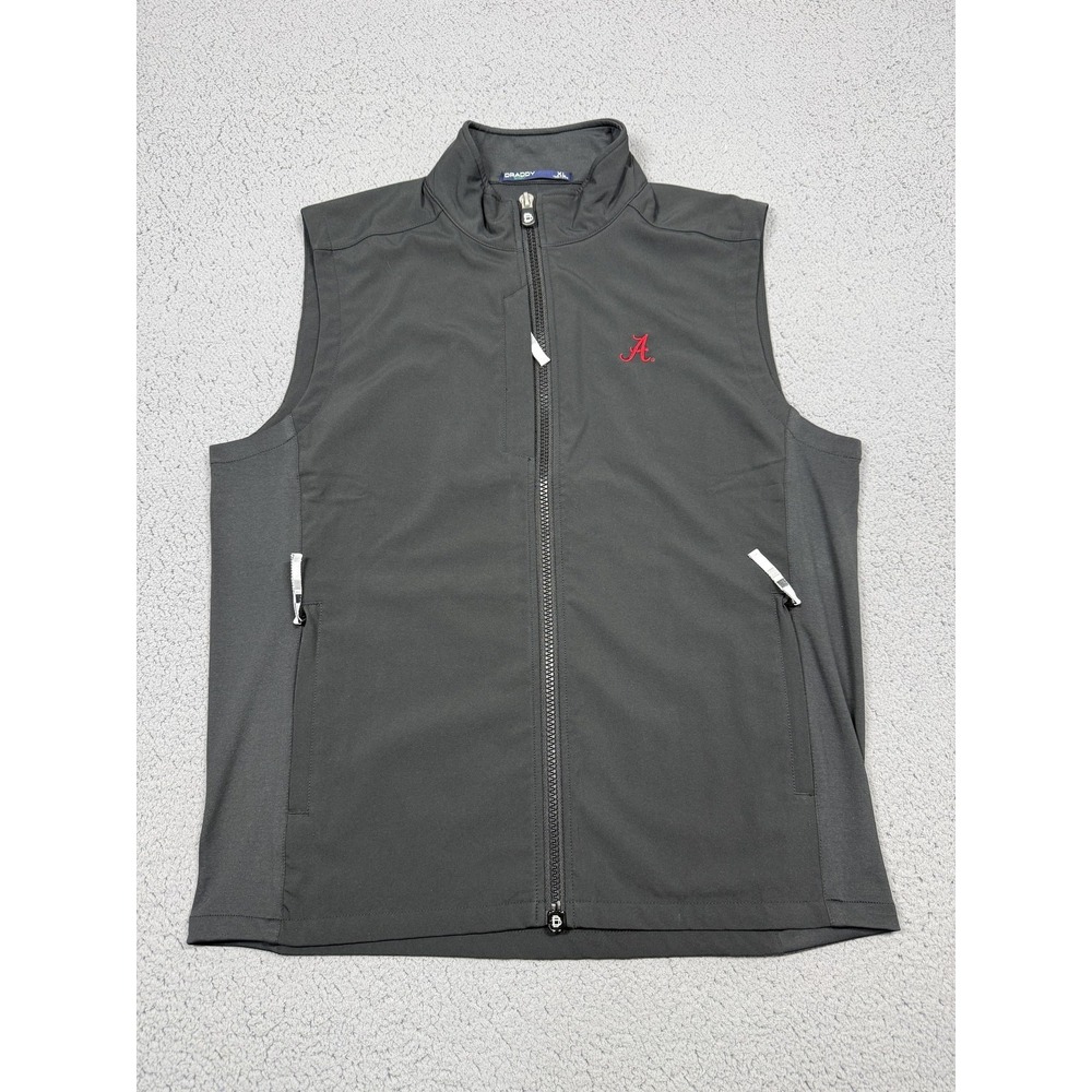 Draddy Sport Alabama Crimson Tide Jacket Mens XL Gray NCAA Golf Vest Full Zip